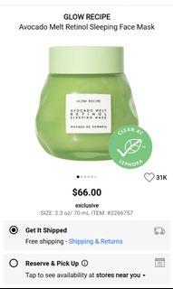 Glow Recipe Avocado Melt Retinol Sleeping Face Mask