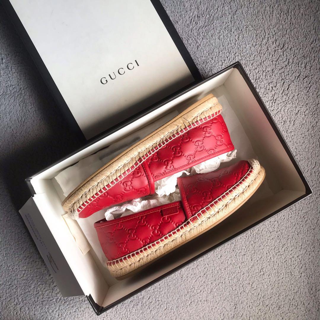 gucci signature leather espadrille