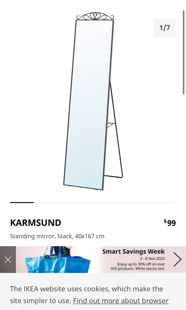 IKEA Karmsund standing mirror (self collection), Furniture & Home
