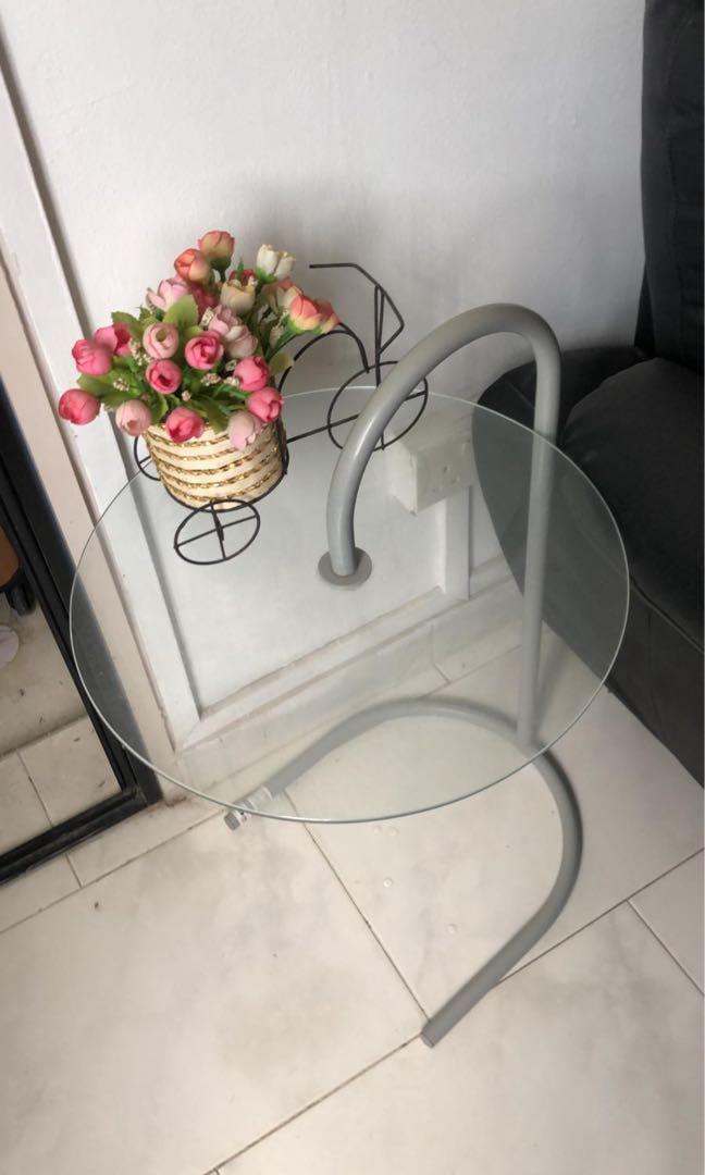 ikea small glass table, Furniture & Home Living, Furniture, Tables & Sets on Carousell
