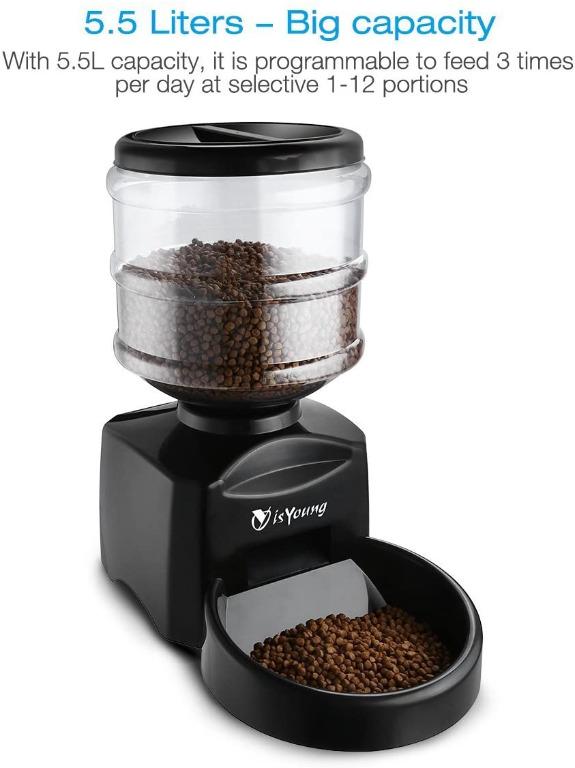 Isyoung 5.5 l deals automatic pet feeder manual