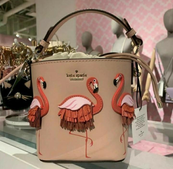 Kate spade flamingo bucket bag sale
