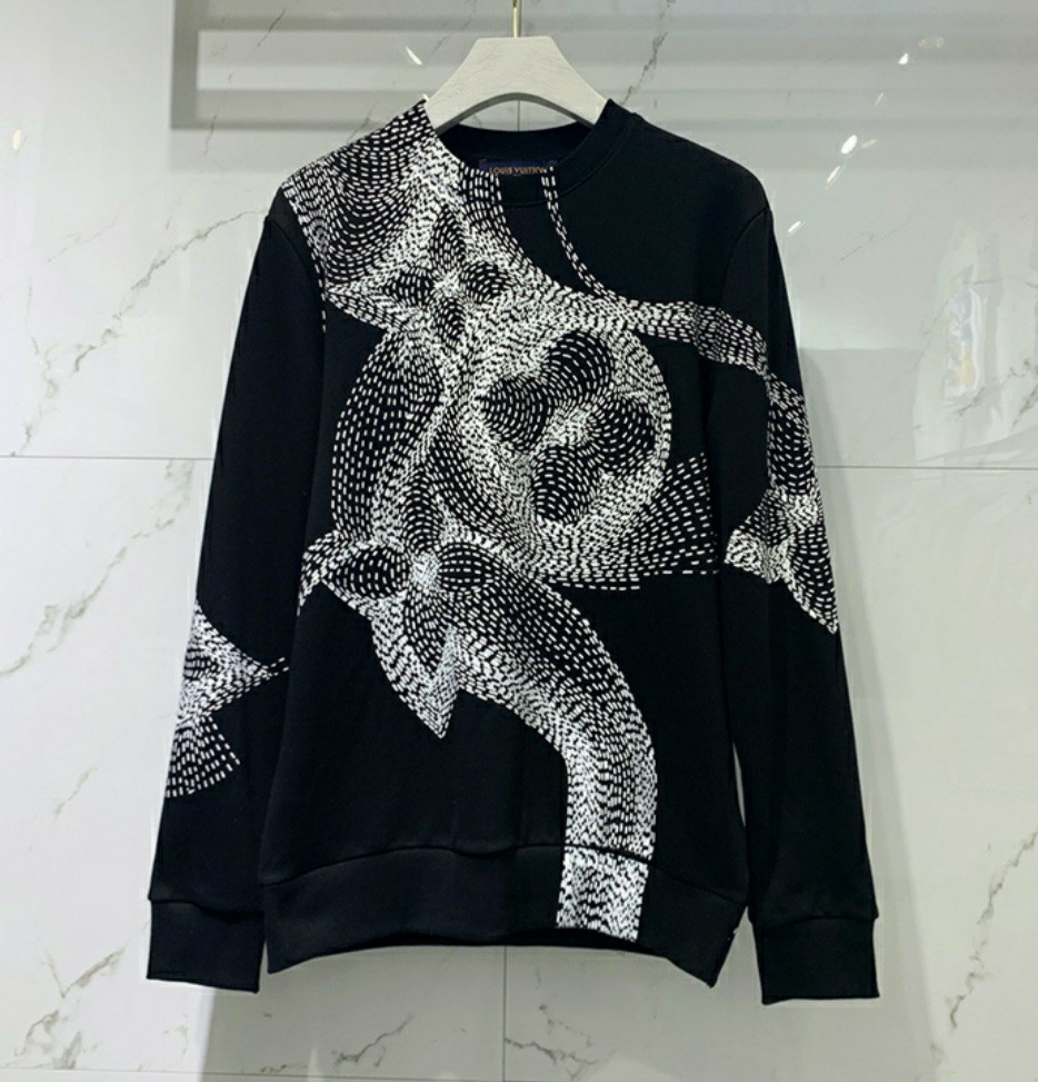 Lv Flower Printed Sweatshirt Black