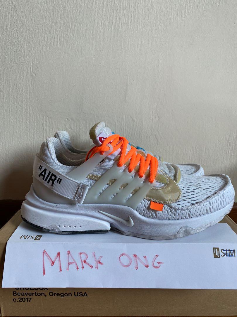 Off white presto hotsell white orange laces