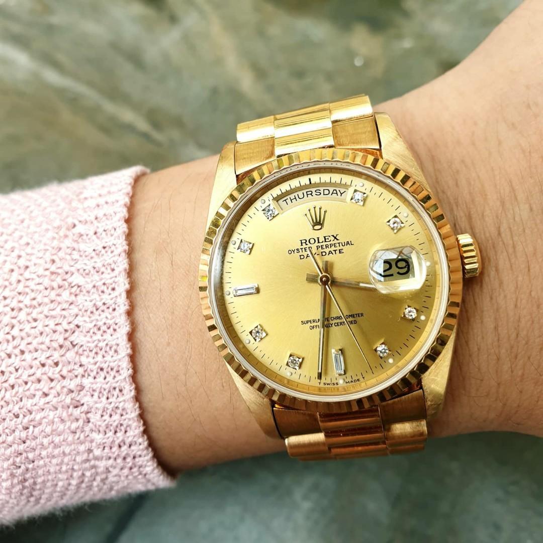 Mens solid sale gold rolex