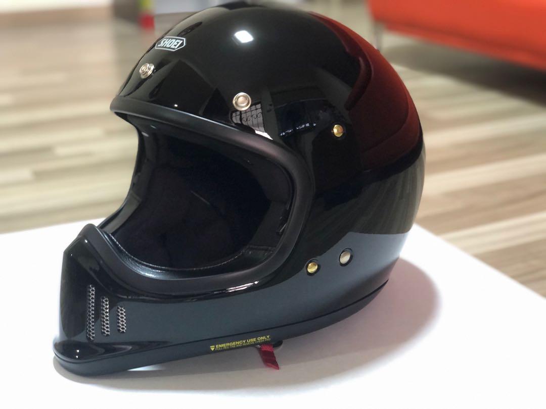 SHOEI EX ZERO with PEAK , Motorcycles, Motorcycle Apparel on Carousell