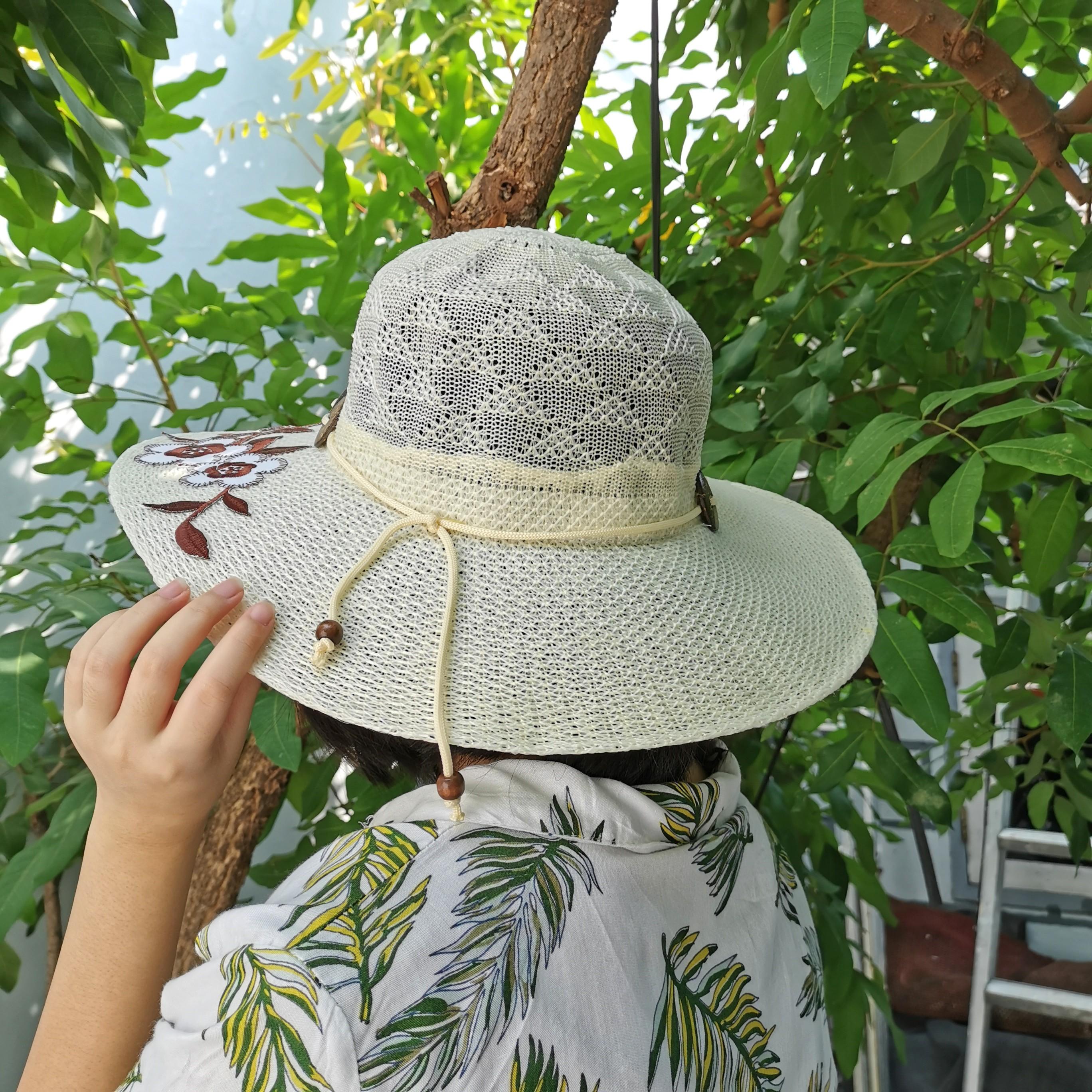 summer hat topi pantai floral beach 