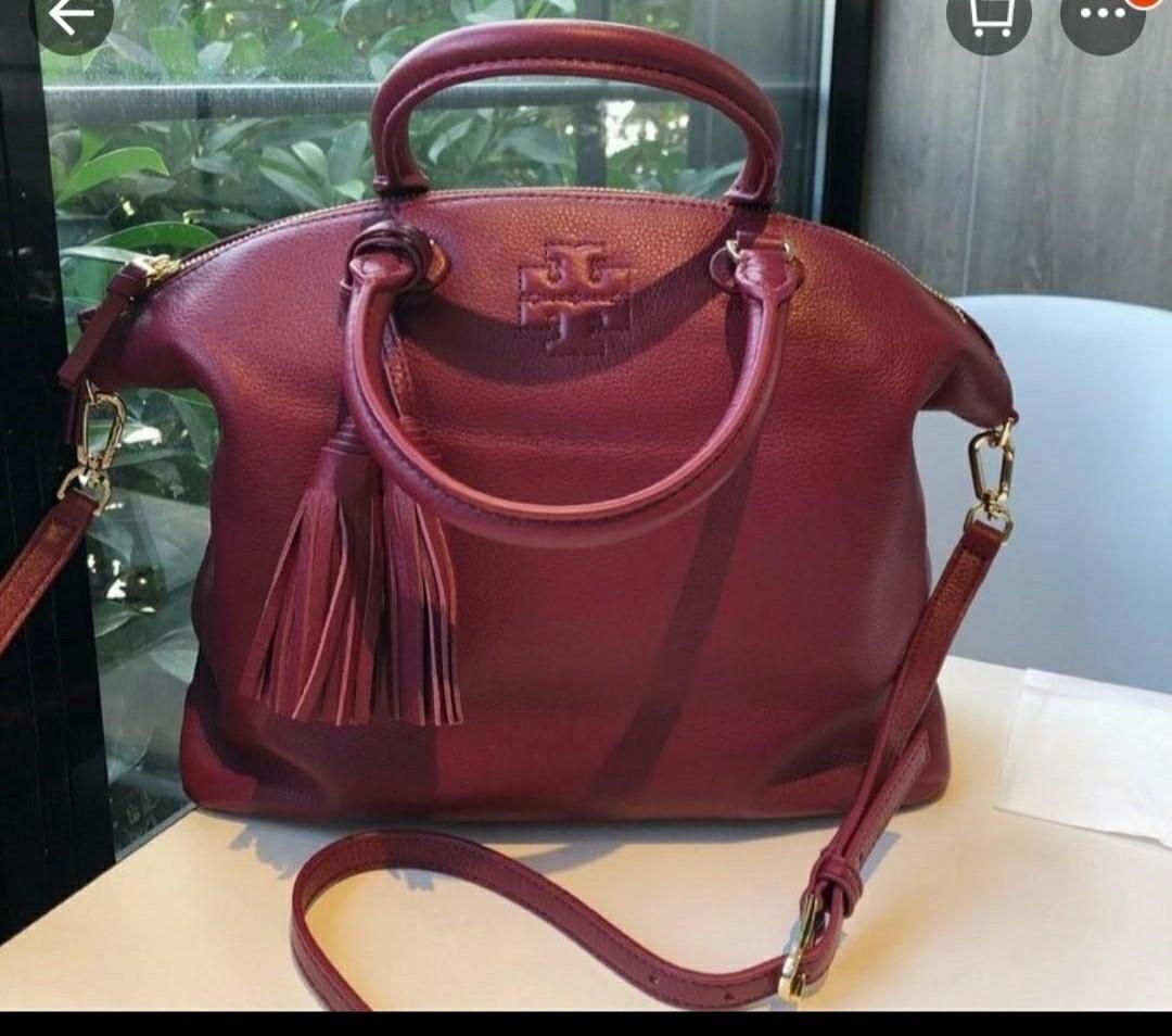 Tory Burch Mcgraw Slouchy Satchel, Luxury, Bags & Wallets on Carousell