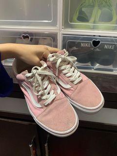 Vans old school 麂皮粉 滑板鞋 23.5