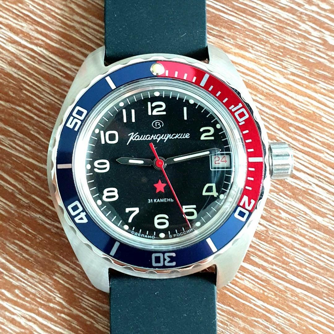 Vostok Komandirskie K65 Military Automatic Dive Watch With Non Seiko Casio Pepsi Or Batman Bezel With Rubber Strap Or Stainless Steel Bracelet Men S Fashion Watches On Carousell