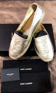 ysl gold espadrilles