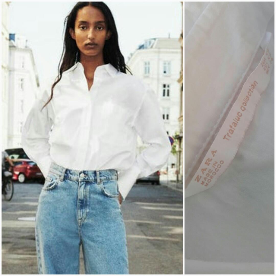 ZARA Oversized Long Sleeve Shirt Dress 