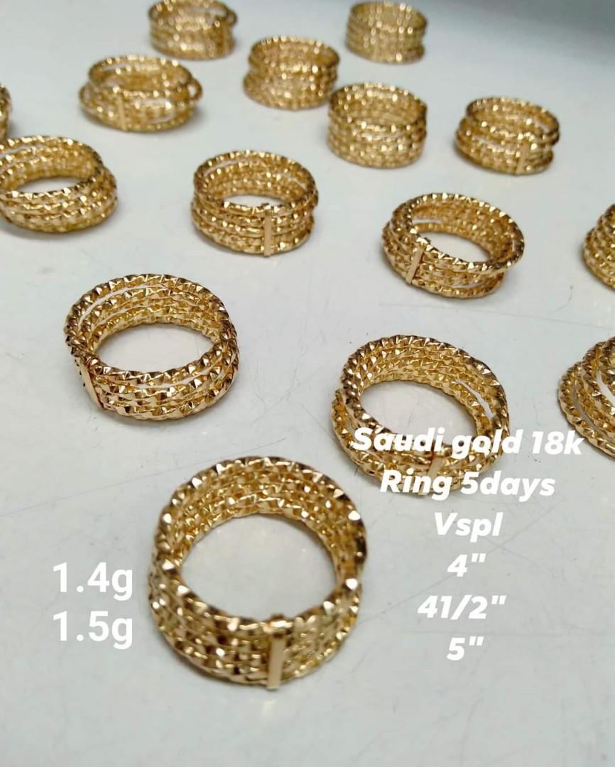 18k Saudi Gold 5 Days Ring Women S Fashion Jewelry Organizers Rings On Carousell