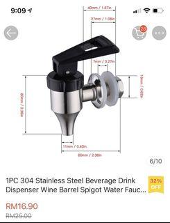 1PC 304 Stainless Steel Beverage Drink Dispenser Wine Barrel Spigot Water Faucet Tap Wine Bottles Juice Machines Tap
