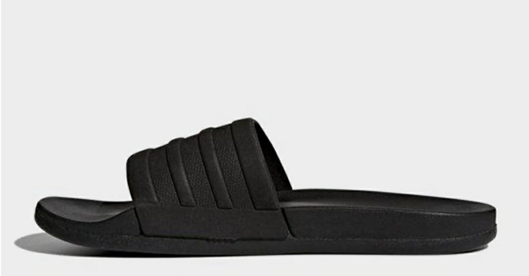 adidas cloudfoam slides all black