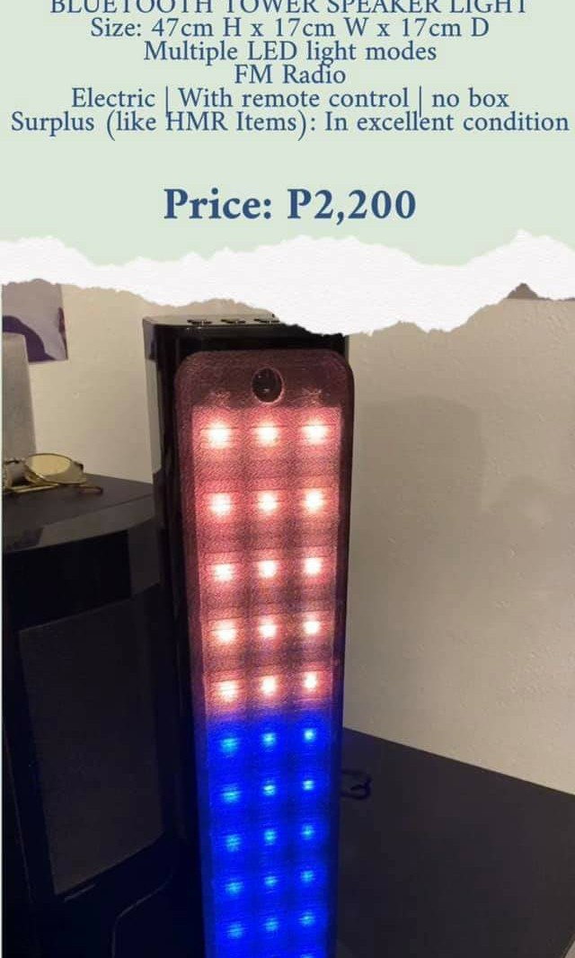 Anko bluetooth tower sales speaker with lights
