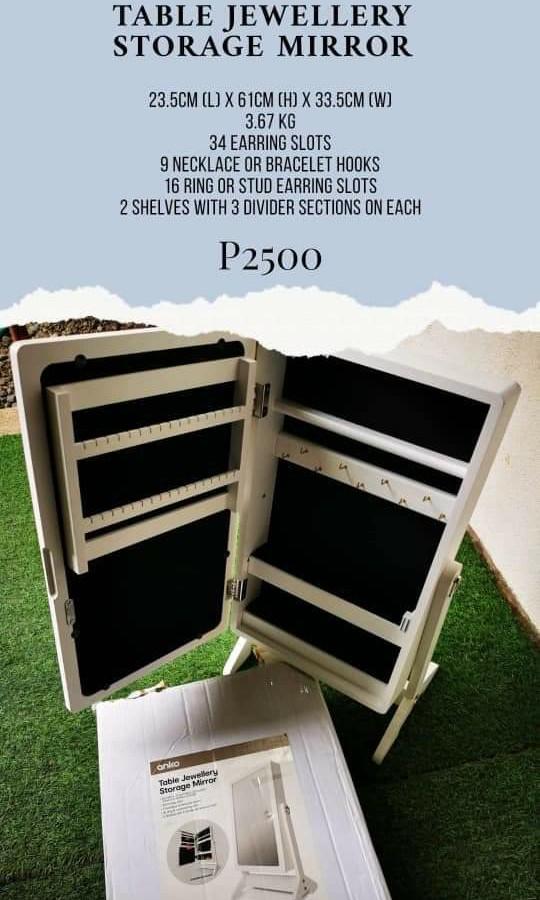 Table jewellery clearance storage mirror