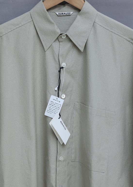 AURALEE Washed Finx Twill Big Shirts (Light Khaki), 男裝, 外套及