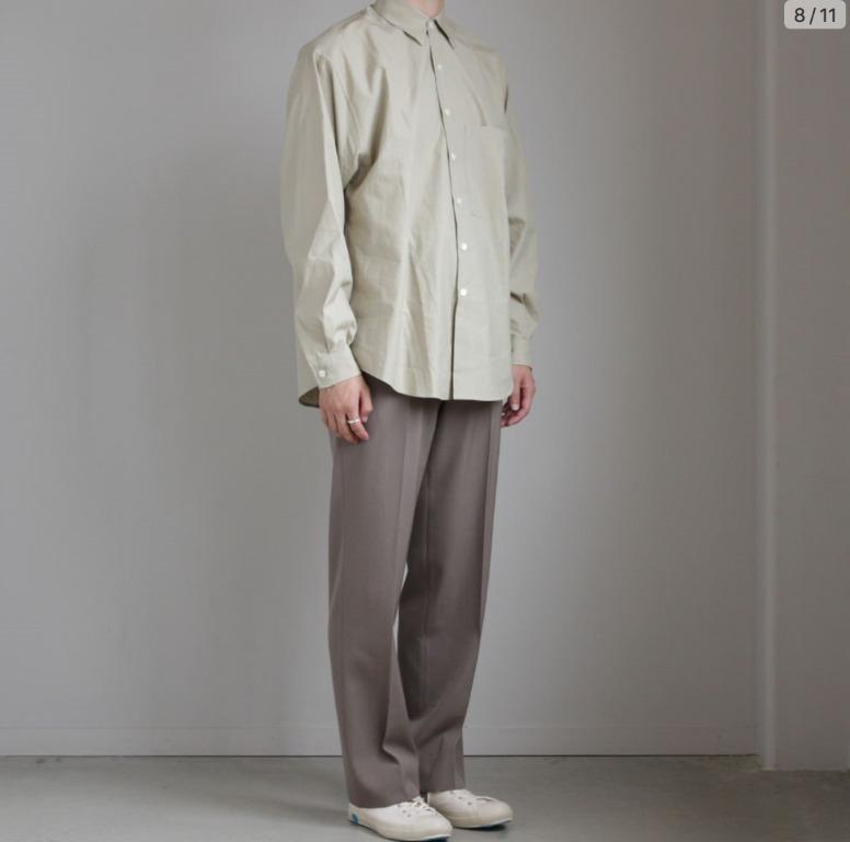 AURALEE Washed Finx Twill Big Shirts (Light Khaki), 男裝, 外套及