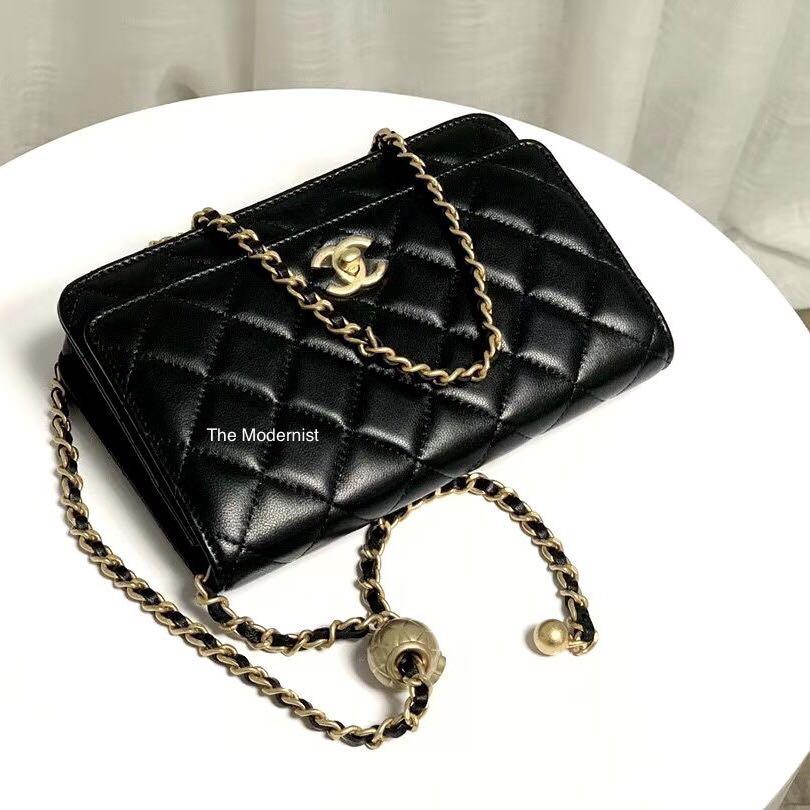 Authentic Chanel Gold Crush / Gold Ball Wallet On Chain WOC