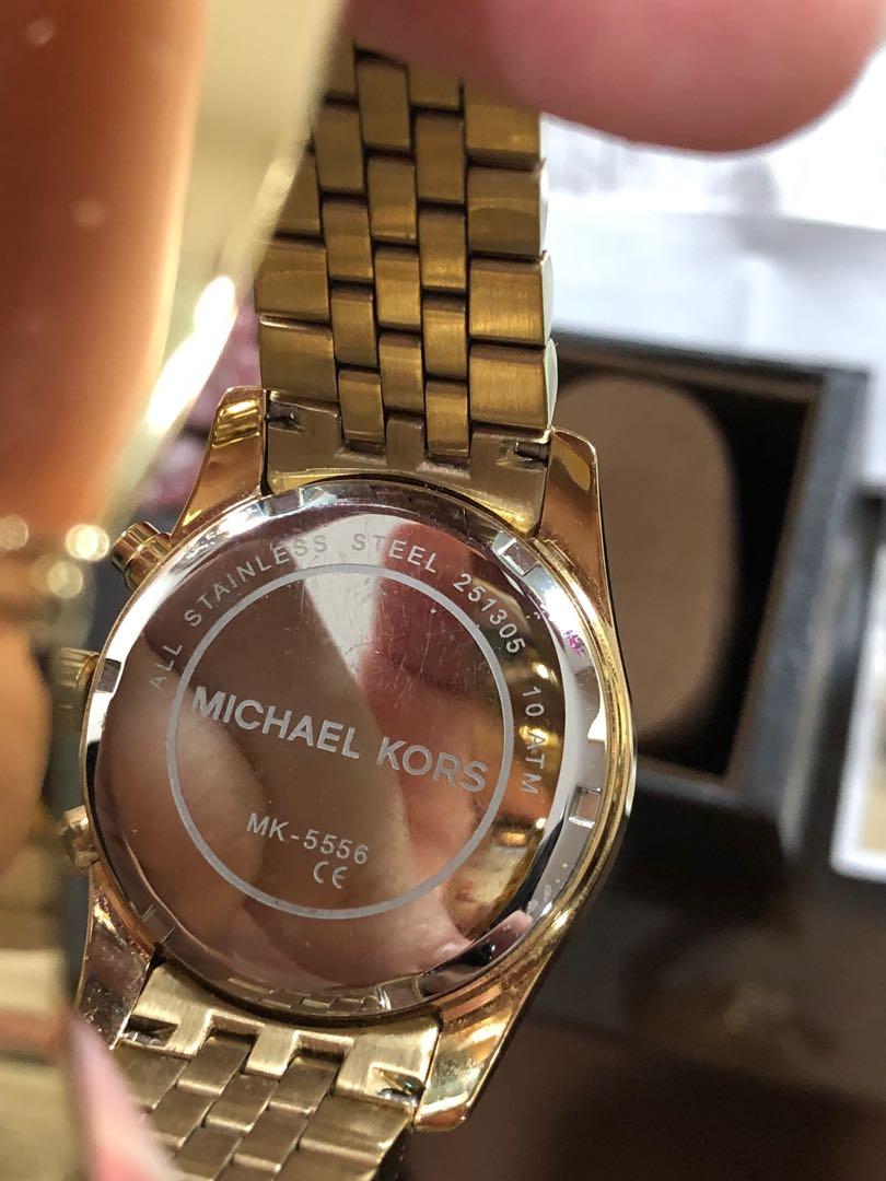 Michael Kors Womens Lexington Chronograph Gold Tone Watch MK5556