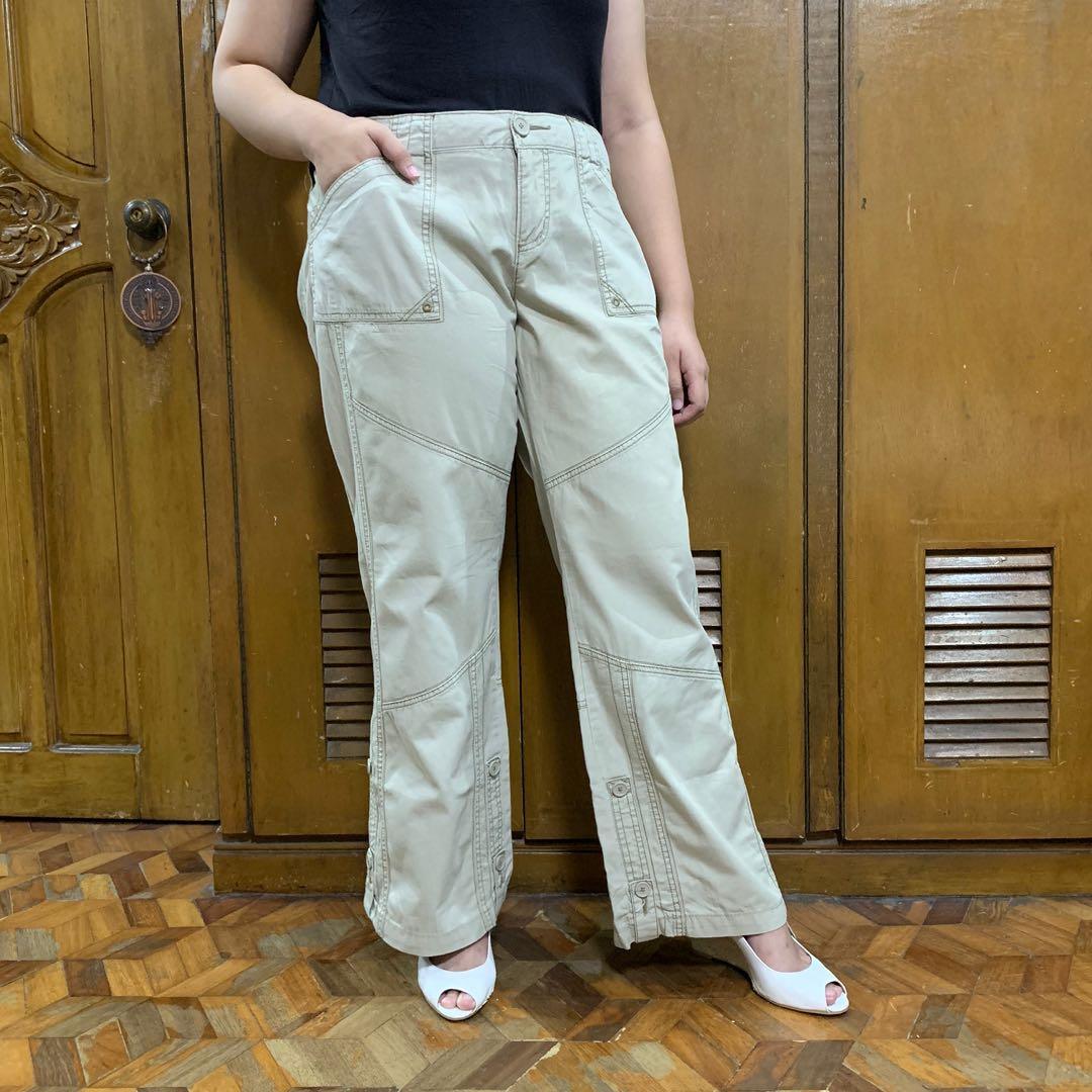 STRAIGHT CUT MIXED COTTON CARGO PANTS 