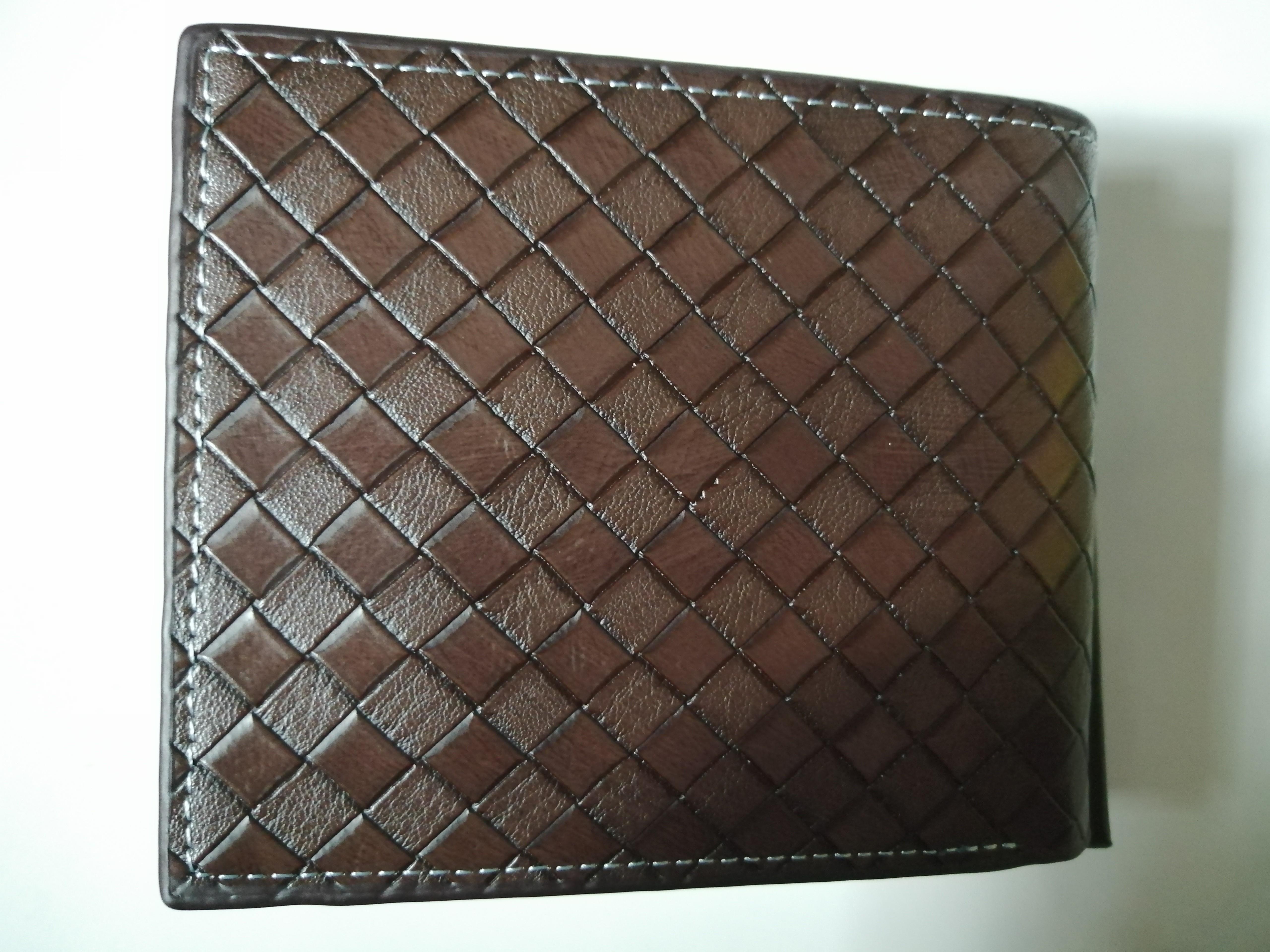 Bostanten Bi fold Brown PU Wallet with center fold BNIB