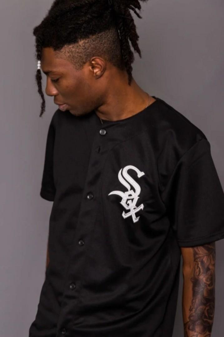 black white sox baseball jersey