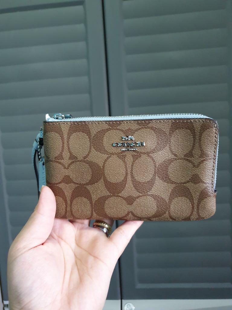 Coach small double zip store wristlet