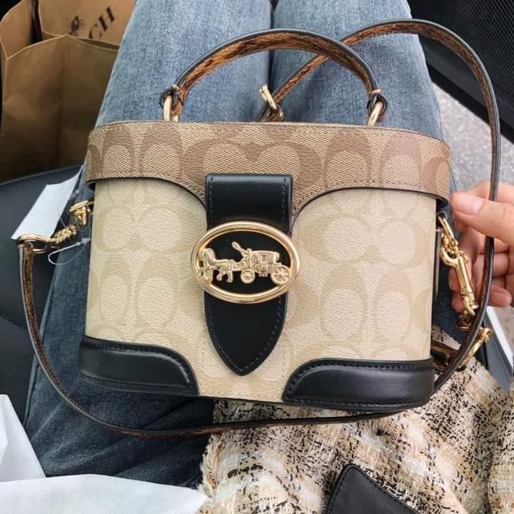 Georgie gem crossbody in blocked signature canvas store