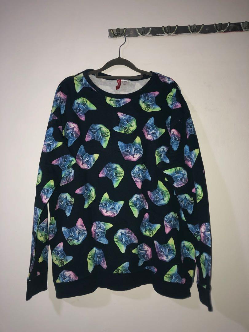H M Rainbow Cat Sweater Women s Fashion Tops Other Tops on Carousell
