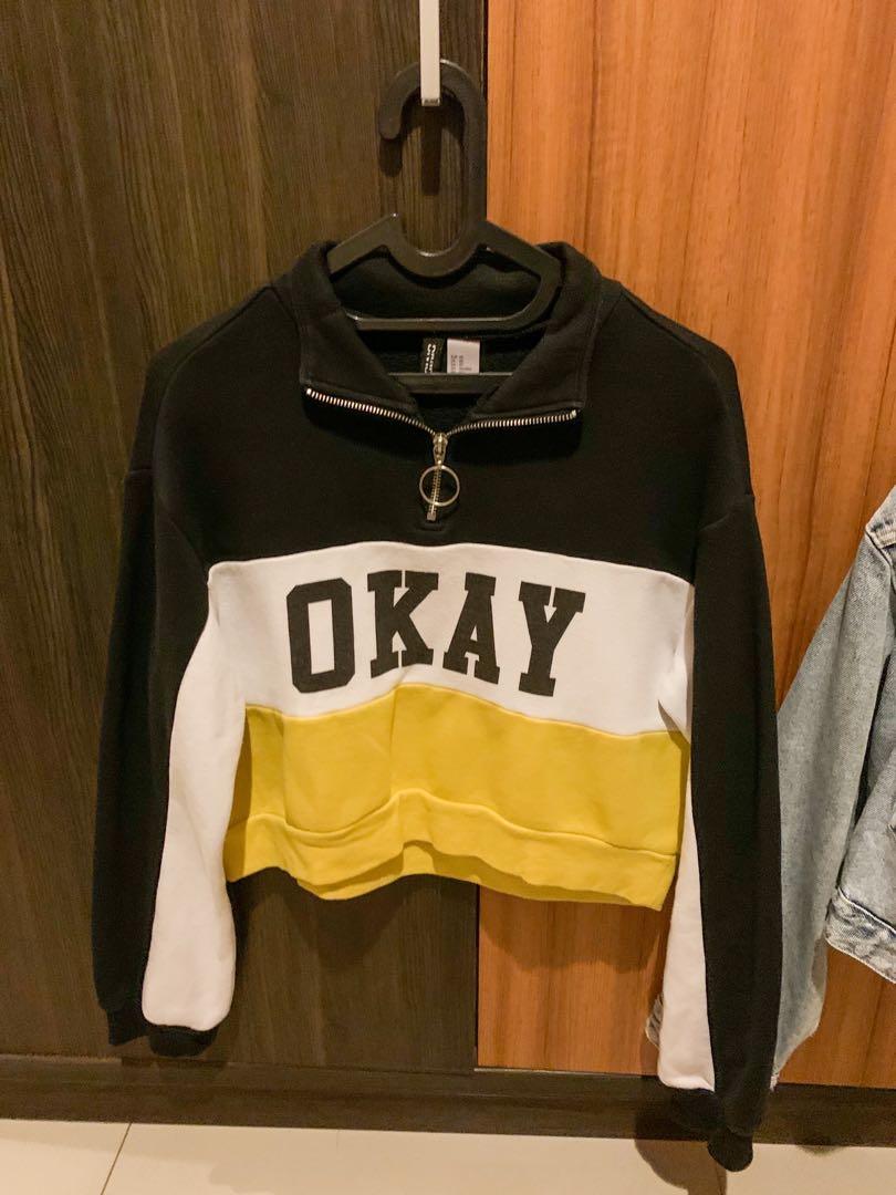H M triple colour sweater OKAY Fesyen Wanita Pakaian Wanita Baju Luaran di Carousell