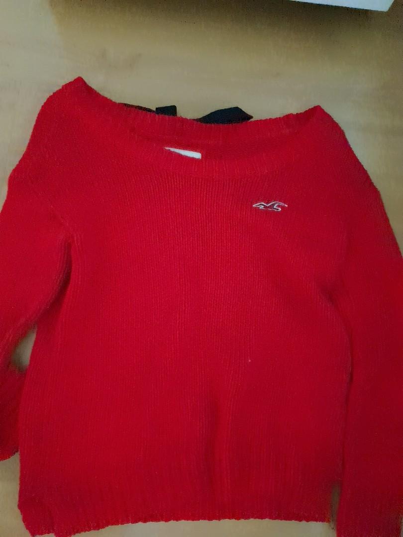 Hollister red sweater XS