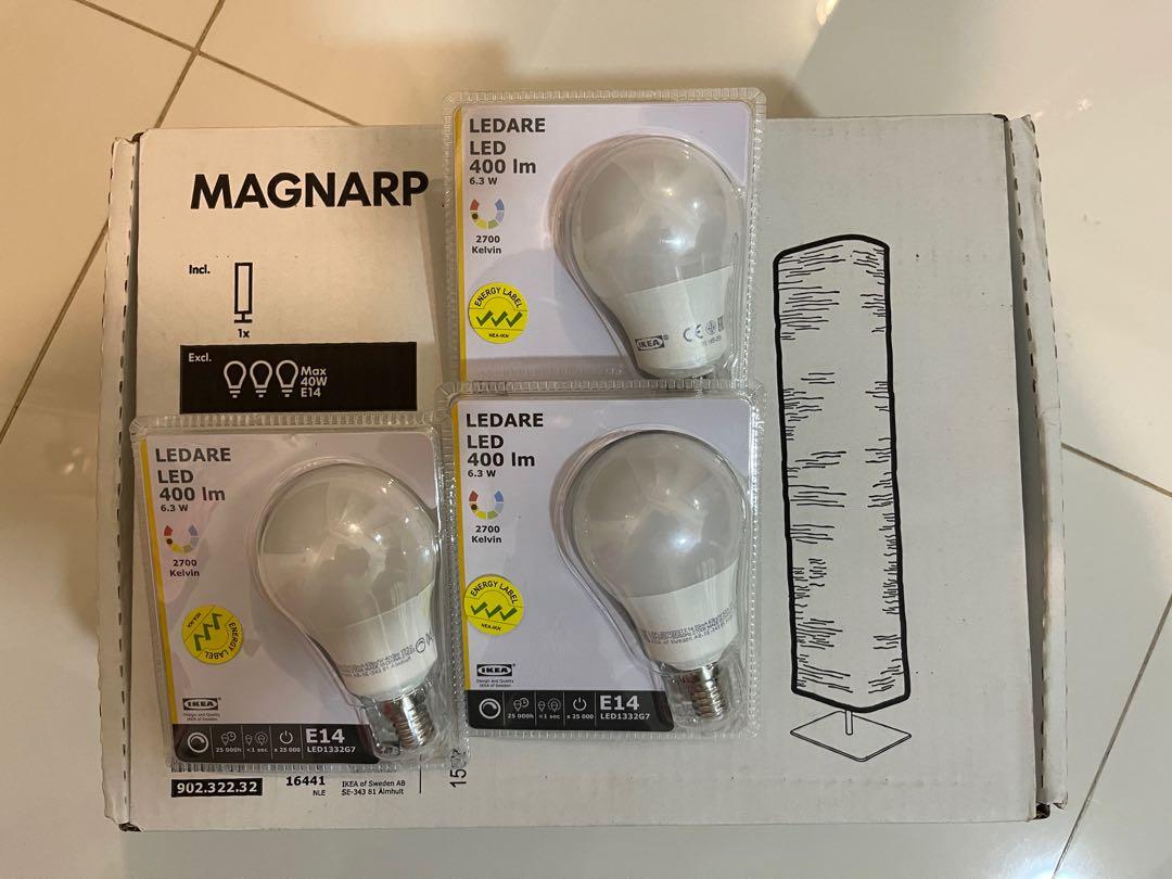 Ikea Magnarp Floor Lamp With 3 Led, Ikea Magnarp Table Lamp Bulbs