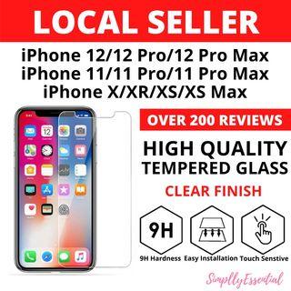INSTOCK: Clear iPhone 11 / 11 Pro / 11 Pro Max / XR/ XS /XS Max Screen Protector Tempered Glass