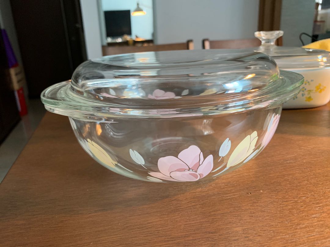 Glass pyrex bowls with lids hot sale