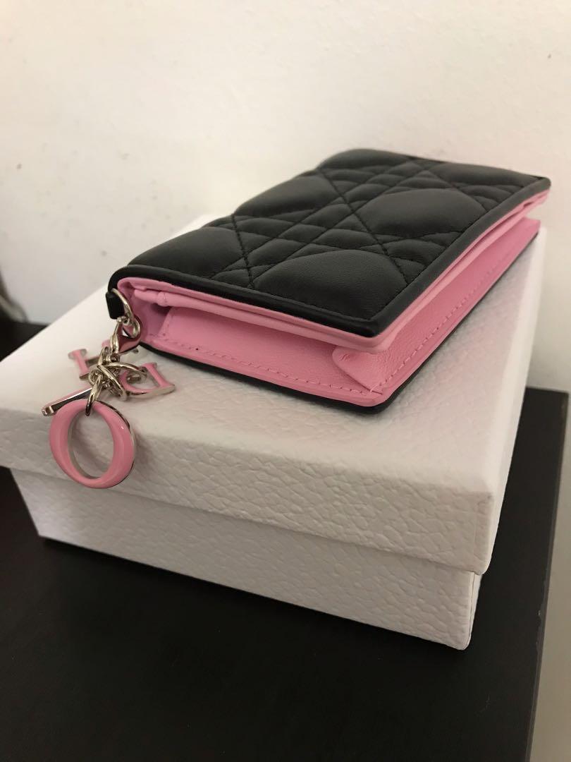 CHRISTIAN DIOR Metallic Patent Studded Small Diorama Flap Bag Pink 1305874