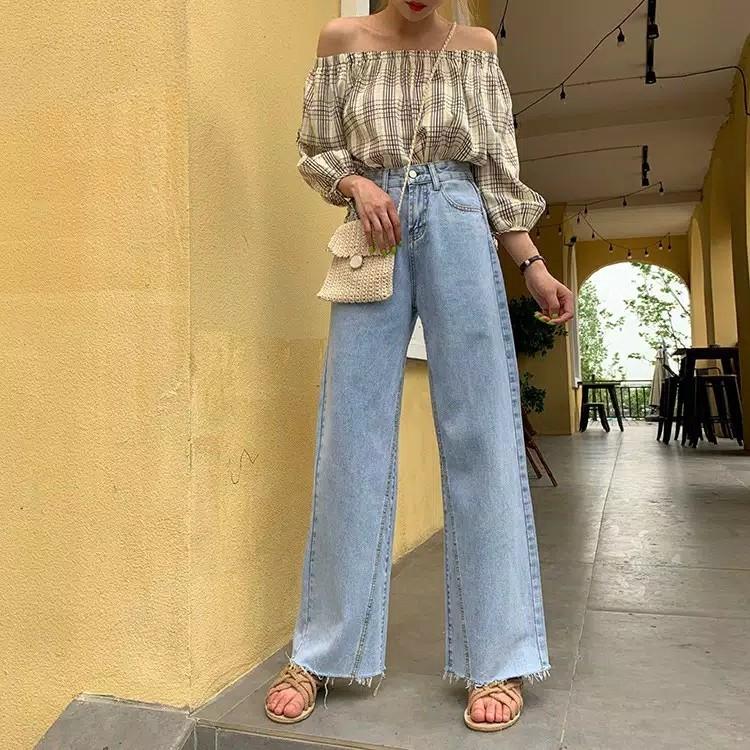 celana denim high waist korea korean 
