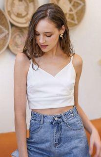 lovet rae white crop top bnwt