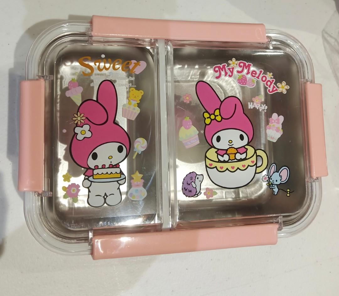 My Melody food container (Category: Weaning & Toddler Feeding) located in Manila. Submitted by goldenram (Listing ID 1052682076, Image 1). Description: my melody food container with stainless (2 divider).