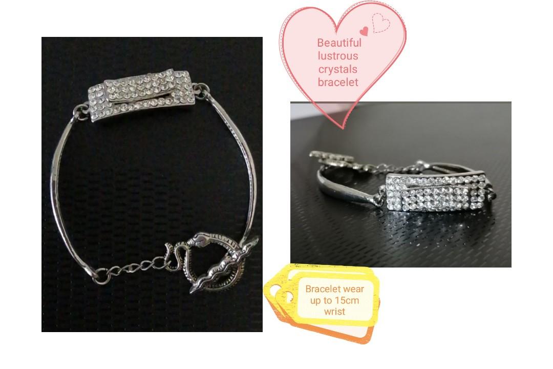 Necklaces (Category: Necklaces) located in Singapore. Submitted by geniebeads (Listing ID 1052607289, Image 4). Description: Different necklaces at different prices 🎶 1)K-wave silver Cuban n thin necklace w pearl, striking contrast beauty @$15 📢2) crystal bracelet @$8😘 beautiful n affordable, wrist up to 15cm Bracelet showcase a 2 layered crystal embedded centrepiece w snake clasp 🎶 3)Lovely cube pendant on fine silver box chain @$11, cube pe