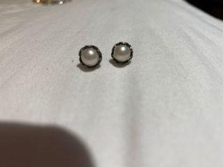 Pandora pearl earrings