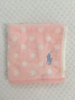 Polo 粉紅色波點小毛巾 小方巾