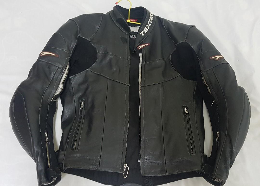 Armored Motorcycle Racing Leather Jacket Teknic