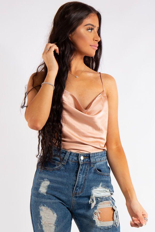 Buy Amia Satin Cowl Neck Top @ Love, Bonito Singapore | Shop Women's  Fashion Online | Love, Bonito SG