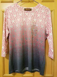 [靚媽環保sale] 95%new九成新千色店服裝veronese雪紡女仕女裝多款多色花紋閃石上衣大碼L size ladies top