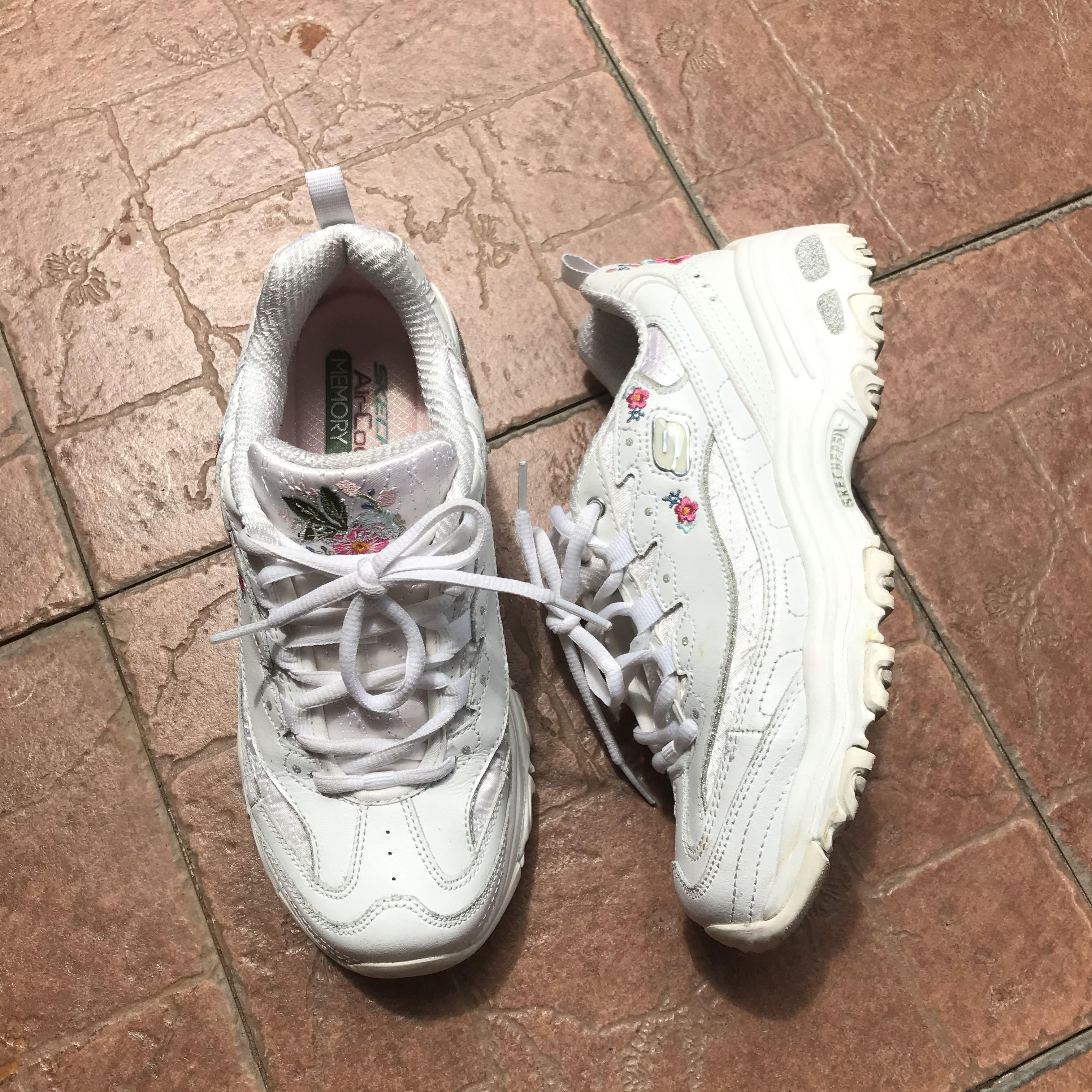 skechers white chunky shoes