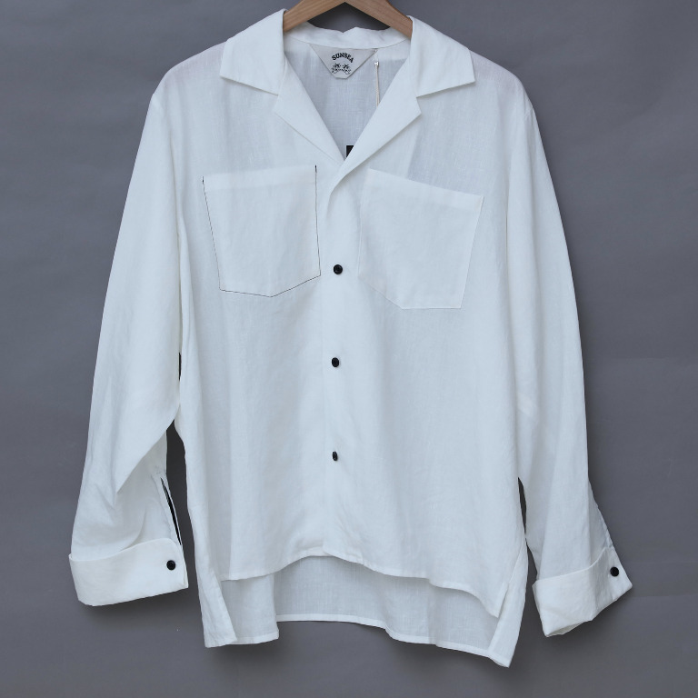 SUNSEA 19SS Linen Gigolo shirt (White), 男裝, 外套及戶外衣服