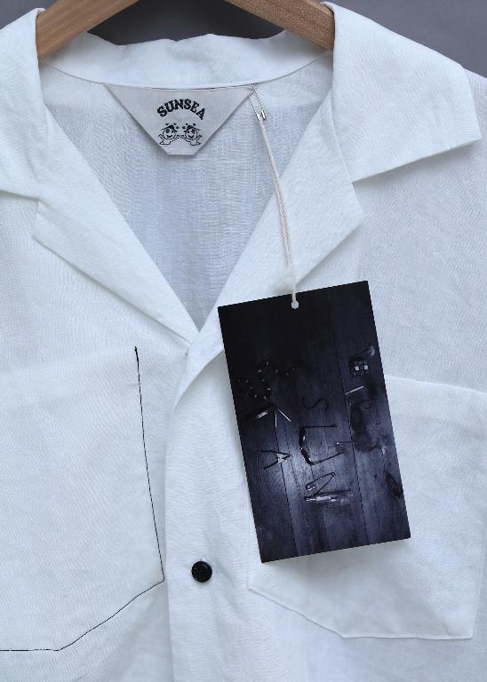 SUNSEA 19SS Linen Gigolo shirt (White), 男裝, 外套及戶外衣服