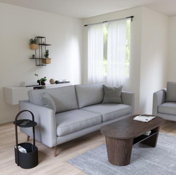 Umbra Hub Side Table with Storage and Cable Management, Black/Walnut